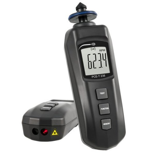 Pce Instruments Handheld Tachometer, 5 to 99,999 rpm PCE-T 238